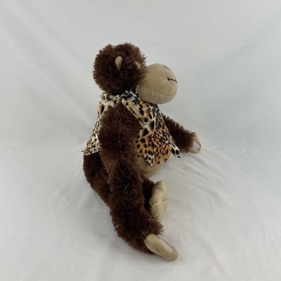 Peek A Boo Toys Brown Gorilla Ape 11” Plush Animal Print Shirt Hanging w/Tags - Picture 4 of 10